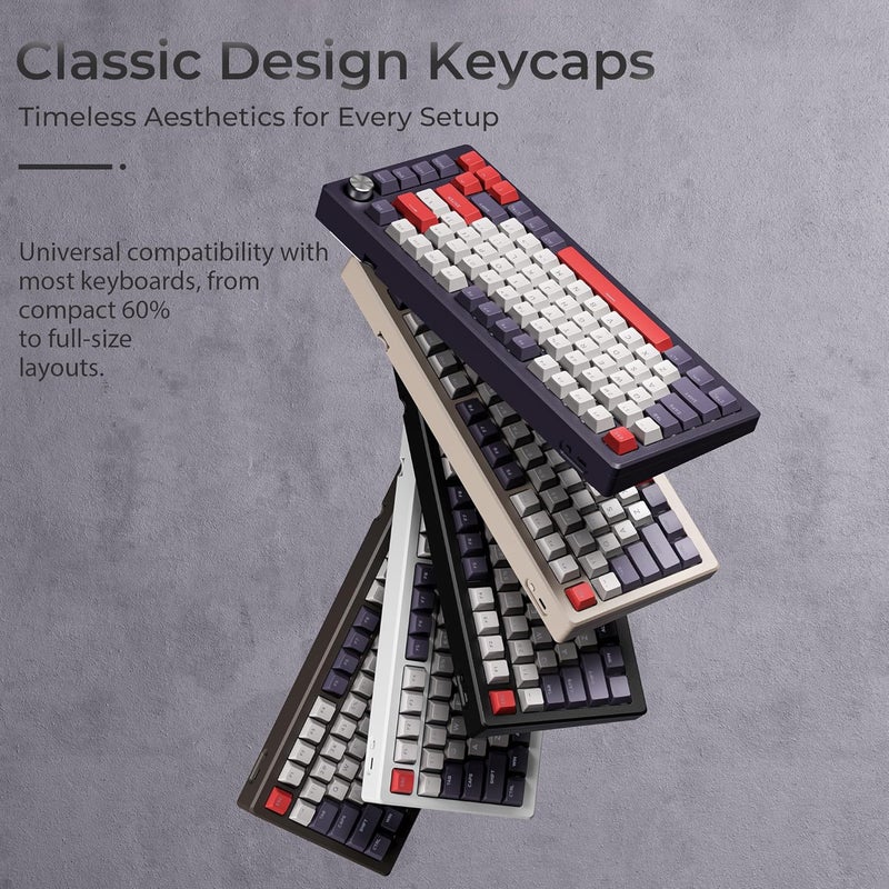 OHY XVX Shine Through Keycaps -133 Keys Cherry Profile Double Shot PBT Keycaps Compatible for 60%/75%/100% Retro Gaming Mechanical Keyboard-Vintage Red - Image 5